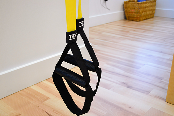 A photo of TRX stretching equiptment.